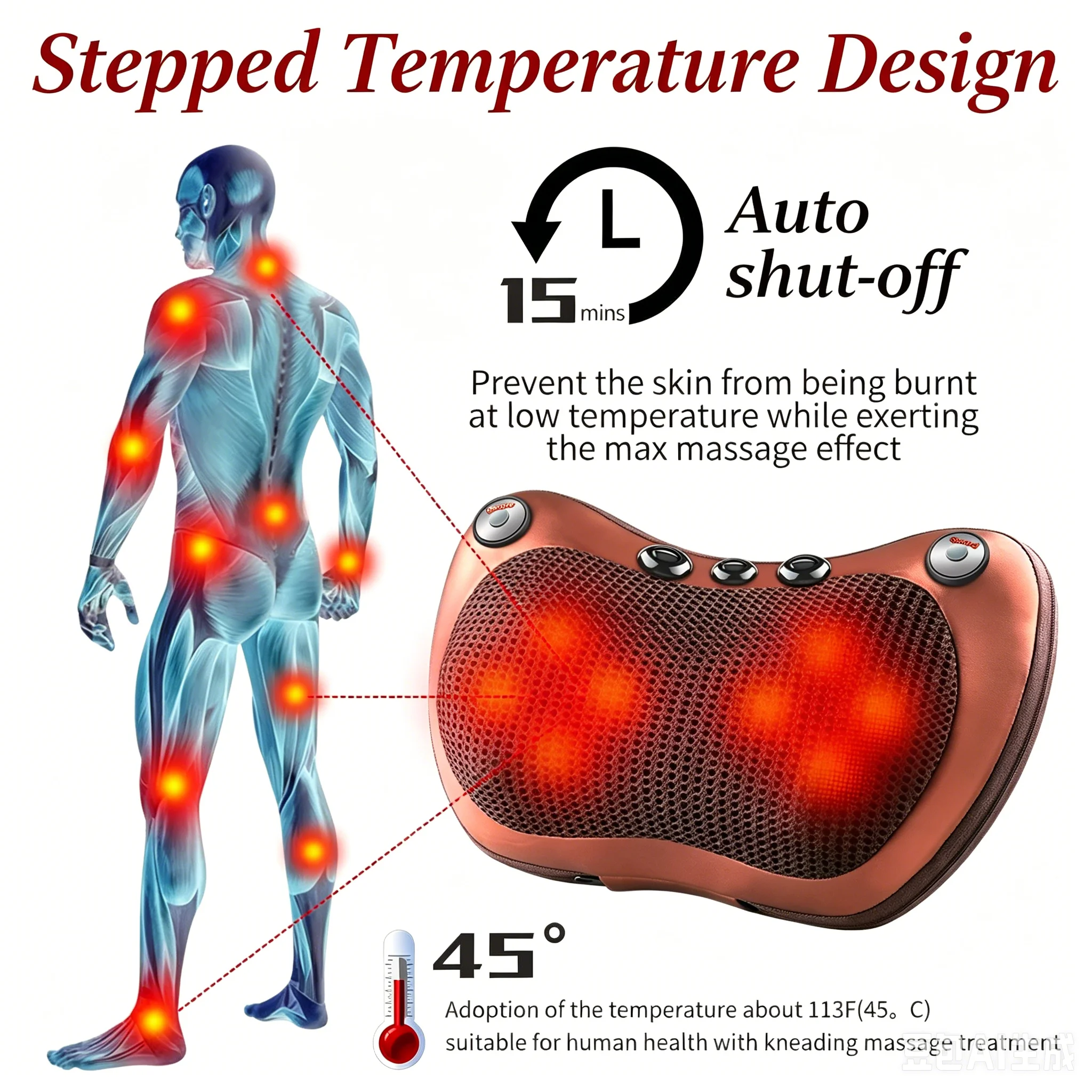 Portable Neck Waist Massager Pillow, Infrared Hot Compress Kneading Massage Cushion, Car Household Body Relaxation Device
Portable Neck Waist Massager Pillow, Infrared Hot Compress Kneading Massage Cushion, Car Household Body Relaxation Device