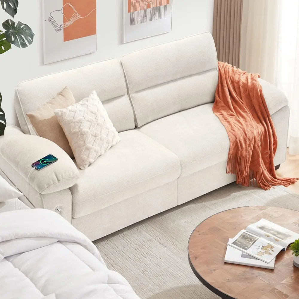 90.5" Modern Sofa 2-Seater Couch for Living Room, Chenille Pillow-Armrest with Extra Large Seat Width, USB/Type-C Charging Port
90.5" Modern Sofa 2-Seater Couch for Living Room, Chenille Pillow-Armrest with Extra Large Seat Width, USB/Type-C Charging Port