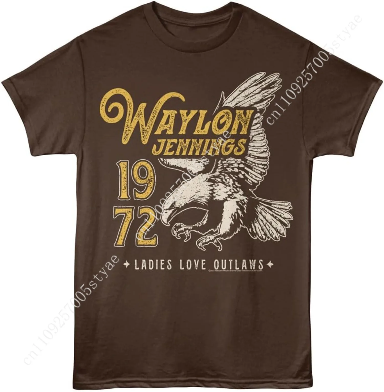 Waylon Jennings T Shirt '72 Eagle Adult Dark Chocolate Short Sleeve Country Music Retro Style Graphic Tee
Waylon Jennings T Shirt '72 Eagle Adult Dark Chocolate Short Sleeve Country Music Retro Style Graphic Tee