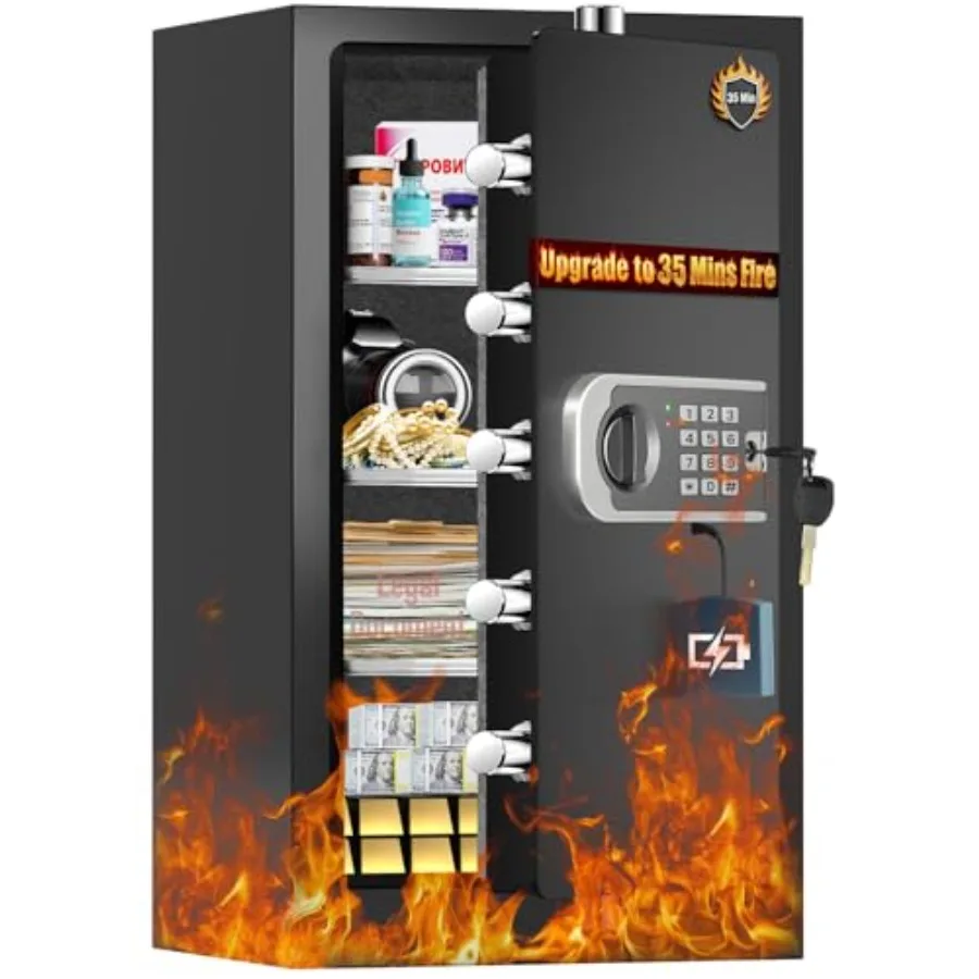 Огнестойкий сейф для дома на 35 минут, 7,5 куб. футов, с цифровой клавиатурой и ключами, водонепроницаемый, сверхпрочный
Огнестойкий сейф для дома на 35 минут, 7,5 куб. футов, с цифровой клавиатурой и ключами, водонепроницаемый, сверхпрочный
