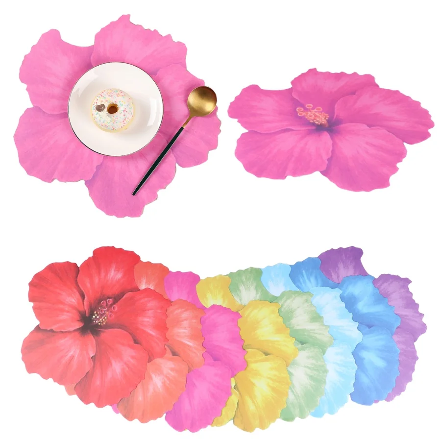 5pcs Large Flower Disponsable Placemats Paper Crafts Cartoon Hibiscus Flowers Table Mats Summer Hawaii Party Tabletop Decoration
5pcs Large Flower Disponsable Placemats Paper Crafts Cartoon Hibiscus Flowers Table Mats Summer Hawaii Party Tabletop Decoration