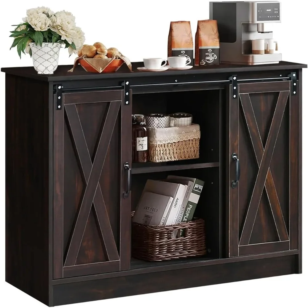 Bar Cabinet With Storage, 42” Sideboard With Sliding Barn Doors, Farmhouse Station Table
Bar Cabinet With Storage, 42” Sideboard With Sliding Barn Doors, Farmhouse Station Table