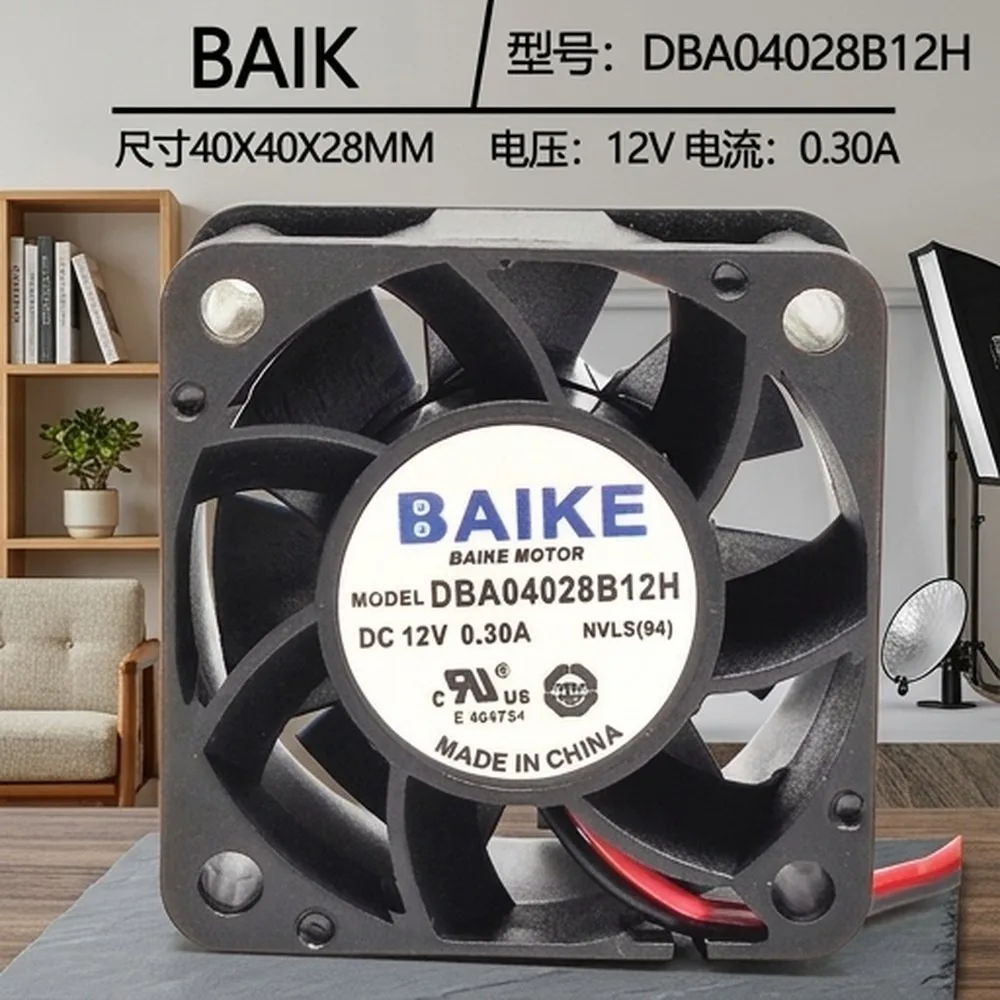 For BAIKE DBA04028B12H 4028 DC12V 0.30A 4CM 2-Wire Silent Cooling Fan
For BAIKE DBA04028B12H 4028 DC12V 0.30A 4CM 2-Wire Silent Cooling Fan