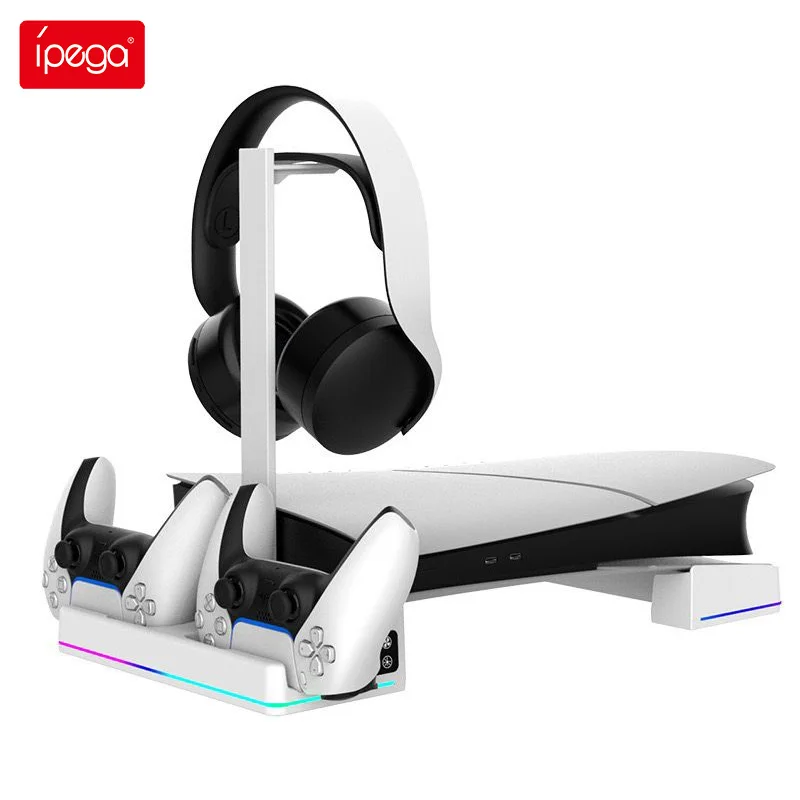Ipega 3 IN 1 For PS5 Slim Console RGB Horizontal Cooling Stand Controller Charger Headphone Holder for Playstation 5 Slim
Ipega 3 IN 1 For PS5 Slim Console RGB Horizontal Cooling Stand Controller Charger Headphone Holder for Playstation 5 Slim