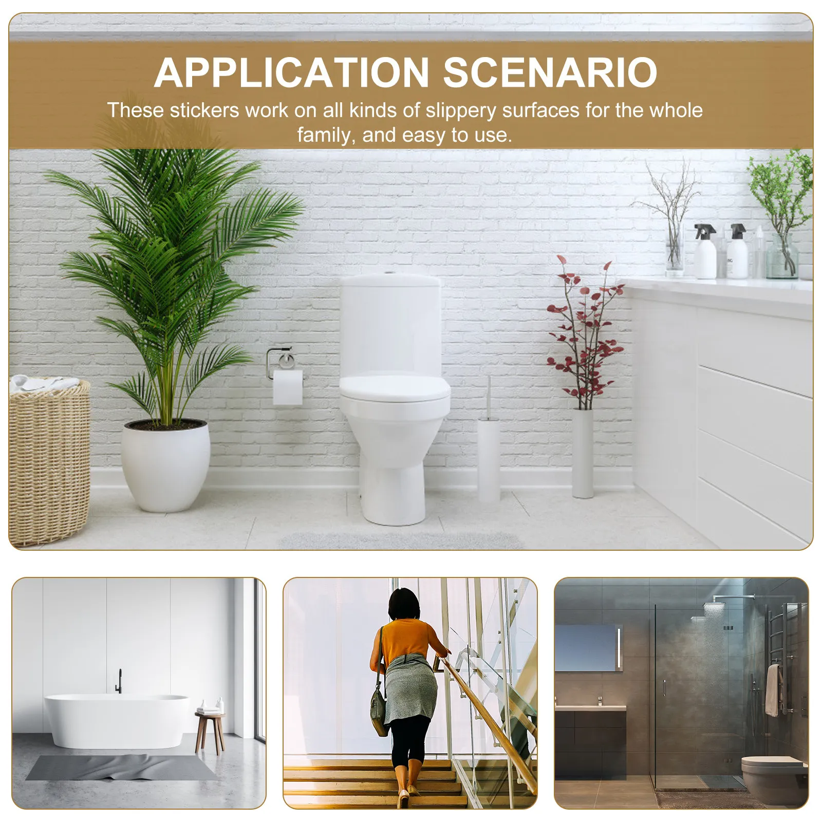 Нескользящие наклейки для ванной из материала PEVA, водонепроницаемые, самоклеящиеся, для душевых и напольных плиток, противоскользящие, легко устанавливаются и снимаются.
Нескользящие наклейки для ванной из материала PEVA, водонепроницаемые, самоклеящиеся, для душевых и напольных плиток, противоскользящие, легко устанавливаются и снимаются.