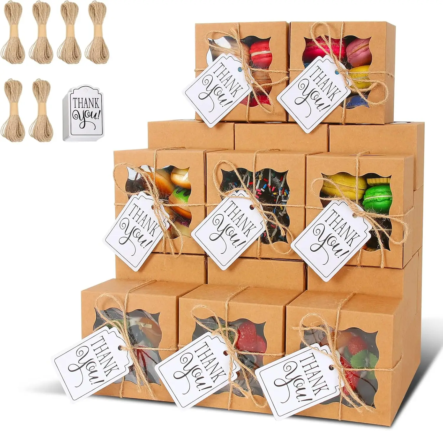 60 Brown Bakery Boxes with Window Individual Cupcake Boxes 4x4x2.5 Inches Kraft Paper Gift Box for Pastries, Cookies, Pie
60 Brown Bakery Boxes with Window Individual Cupcake Boxes 4x4x2.5 Inches Kraft Paper Gift Box for Pastries, Cookies, Pie
