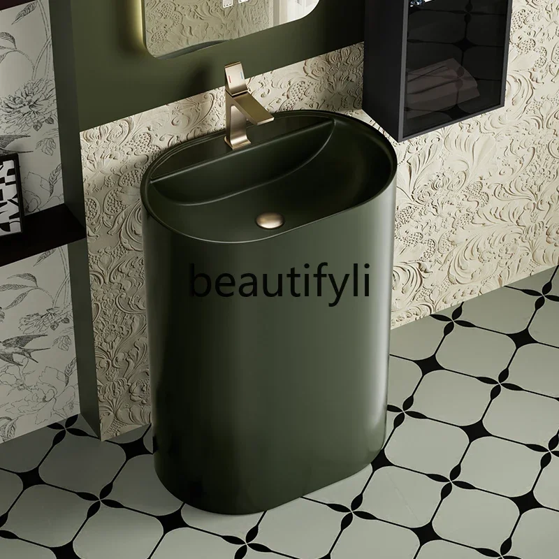 French retro green ceramic column basin bathroom integrated washbasin bathroom villa balcony washbasin
French retro green ceramic column basin bathroom integrated washbasin bathroom villa balcony washbasin