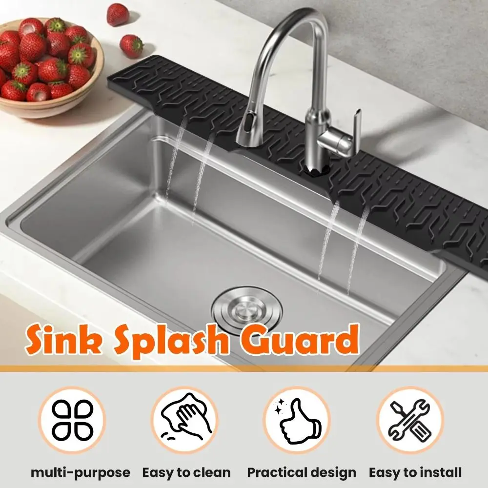 Silicone Kitchen Faucet Splash Guards Anti-splash Foldable Sink Splashing Guard Multiple Drain Large Size Drain Tray Mat Sink
Silicone Kitchen Faucet Splash Guards Anti-splash Foldable Sink Splashing Guard Multiple Drain Large Size Drain Tray Mat Sink