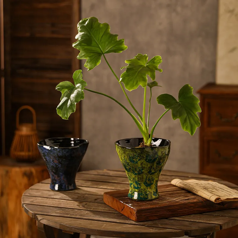 DSA wabi-sabi wind small flower pot Jingdezhen home breathable green plant potted plant high foot medieval retro pottery pot
DSA wabi-sabi wind small flower pot Jingdezhen home breathable green plant potted plant high foot medieval retro pottery pot