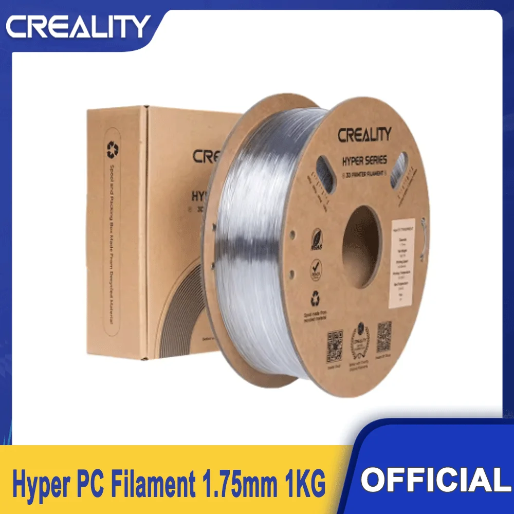Creality Hyper PC 3D Printer Filament 1.75mm 1KG Transparent Rigid High Heat Resistant Tough New for All 3D Printers
Creality Hyper PC 3D Printer Filament 1.75mm 1KG Transparent Rigid High Heat Resistant Tough New for All 3D Printers