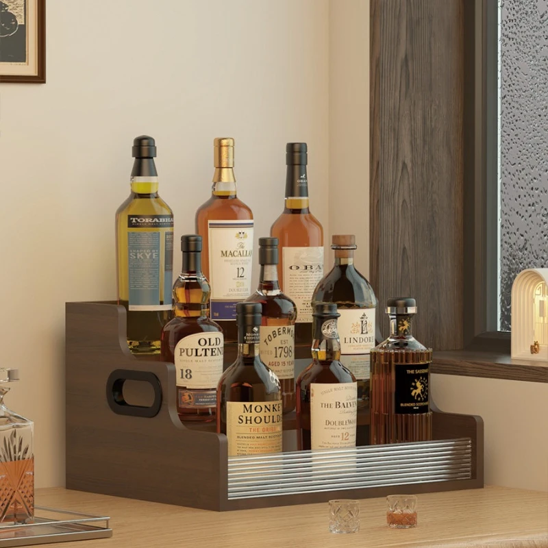 Nordic Style Wooden Wine Rack Desktop Display Stand with Handle Tiered Liquor Organizer Easy-to-Clean Mini Cabinet for Home Bar
Nordic Style Wooden Wine Rack Desktop Display Stand with Handle Tiered Liquor Organizer Easy-to-Clean Mini Cabinet for Home Bar