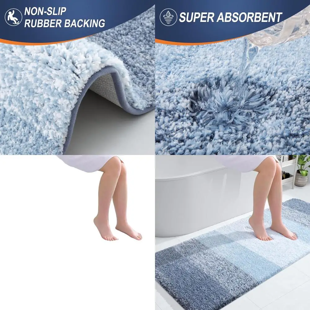 Мягкий коврик для ванной из микрофибры 50x30 см с резиновой подложкой, быстросохнущий, можно стирать в машине, синий
Мягкий коврик для ванной из микрофибры 50x30 см с резиновой подложкой, быстросохнущий, можно стирать в машине, синий