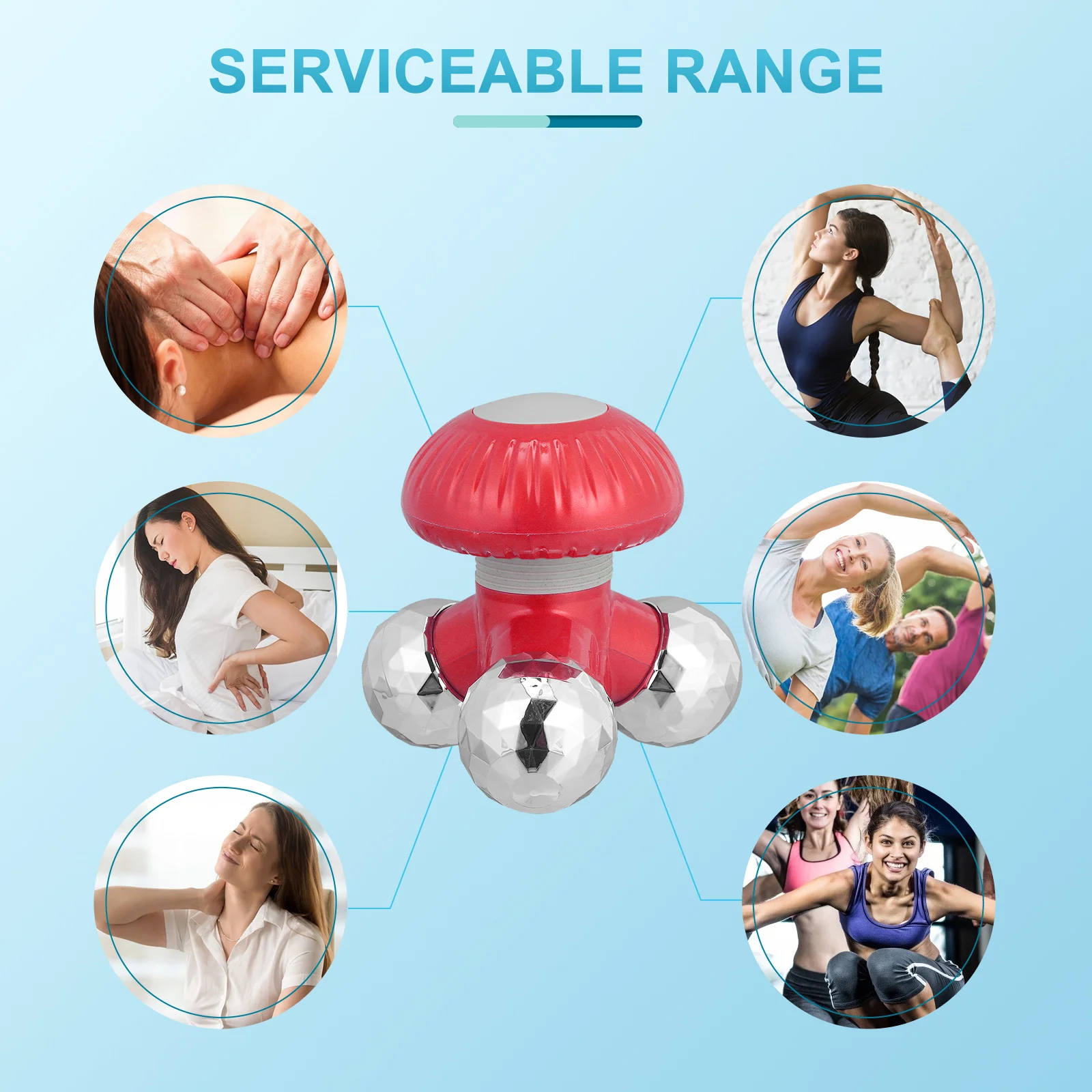 Electric Massager Mushroom Shaped Body Relaxing Device Rechargeable Handheld Back Neck Shoulder Therapy Tool Three-Legged
Electric Massager Mushroom Shaped Body Relaxing Device Rechargeable Handheld Back Neck Shoulder Therapy Tool Three-Legged