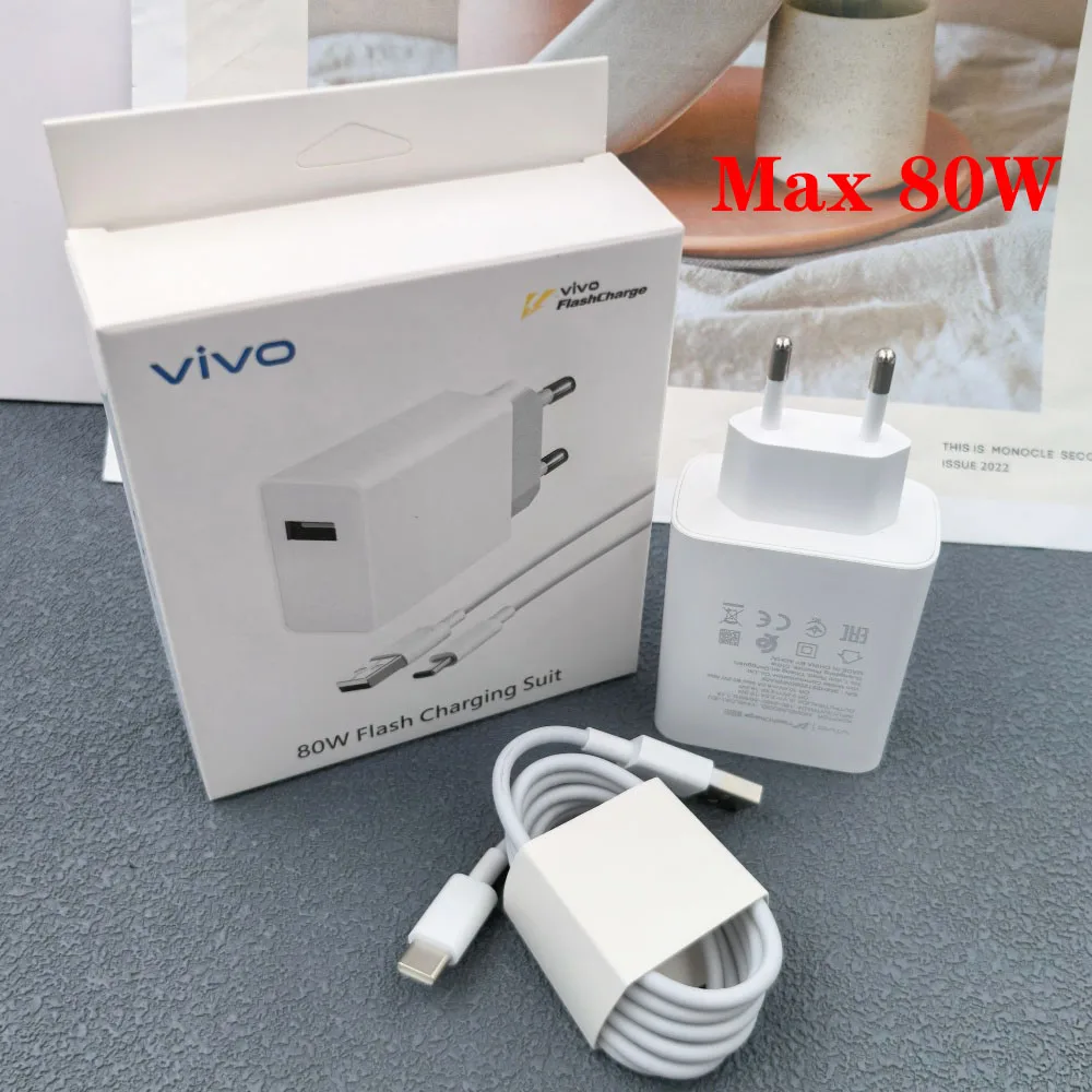 Original For Vivo 80W EU Charger Set Super Flash Charge Wall Charger +Fast Type-C Cable For X Fold5 X80 X90 Pro S20 S19 Y77 iQOO
Original For Vivo 80W EU Charger Set Super Flash Charge Wall Charger +Fast Type-C Cable For X Fold5 X80 X90 Pro S20 S19 Y77 iQOO