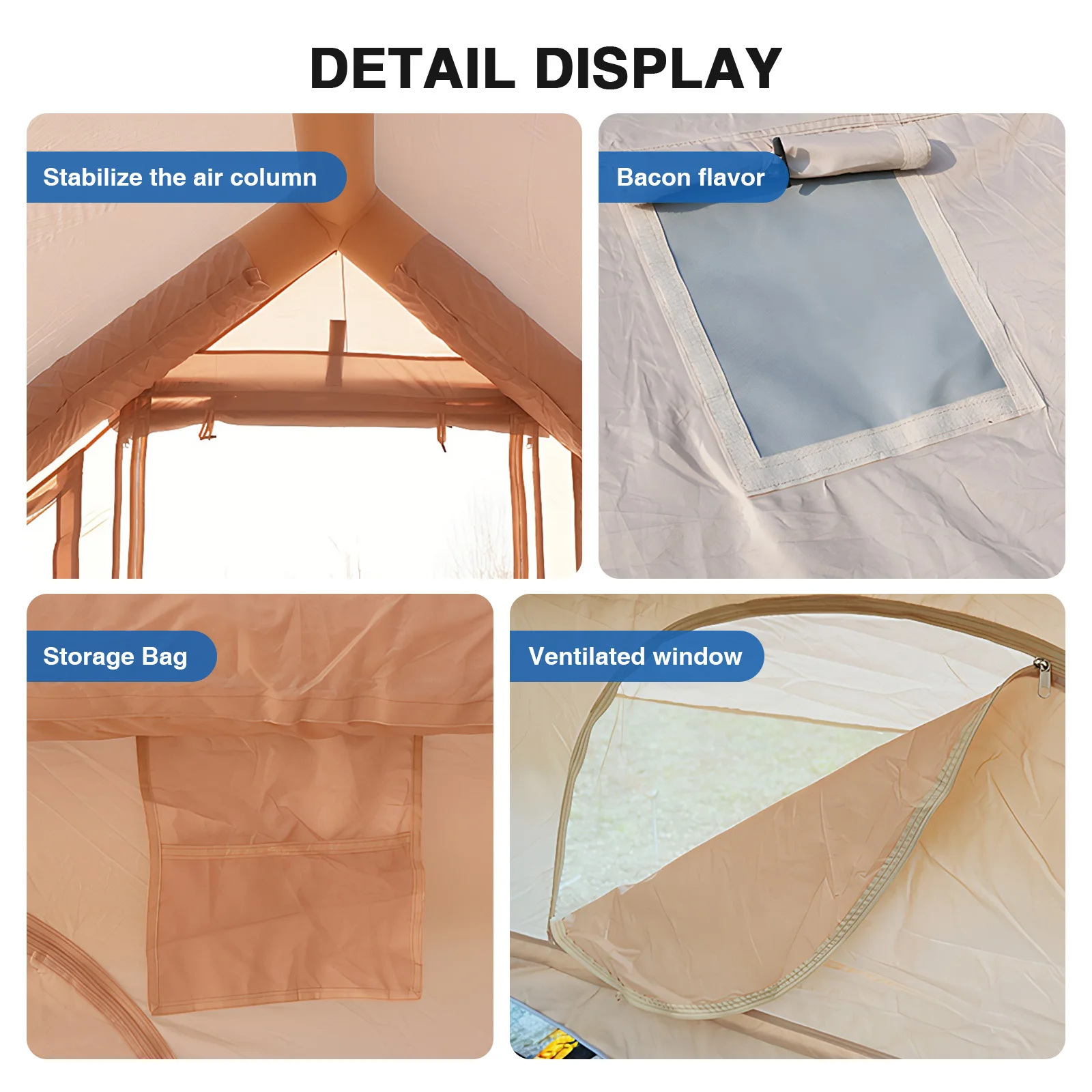 Inflatable Camping Tent with Pump Large Family Tent Waterproof Oxford for Outdoors
Inflatable Camping Tent with Pump Large Family Tent Waterproof Oxford for Outdoors