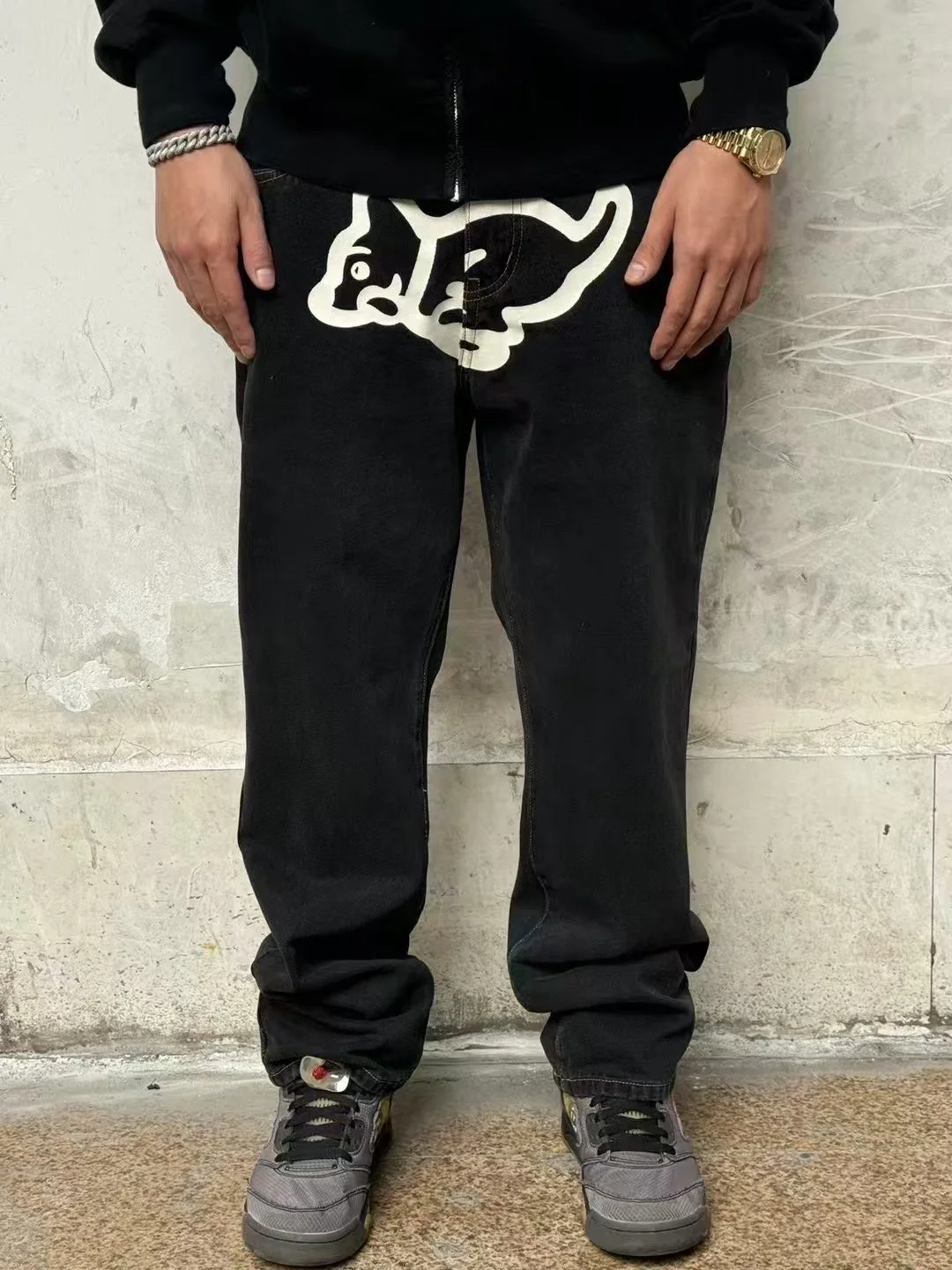 American High Street Trousers Running Dog Print Jeans Vintage Denim Pants Couple Outfit Denim Jeans Baggy
American High Street Trousers Running Dog Print Jeans Vintage Denim Pants Couple Outfit Denim Jeans Baggy