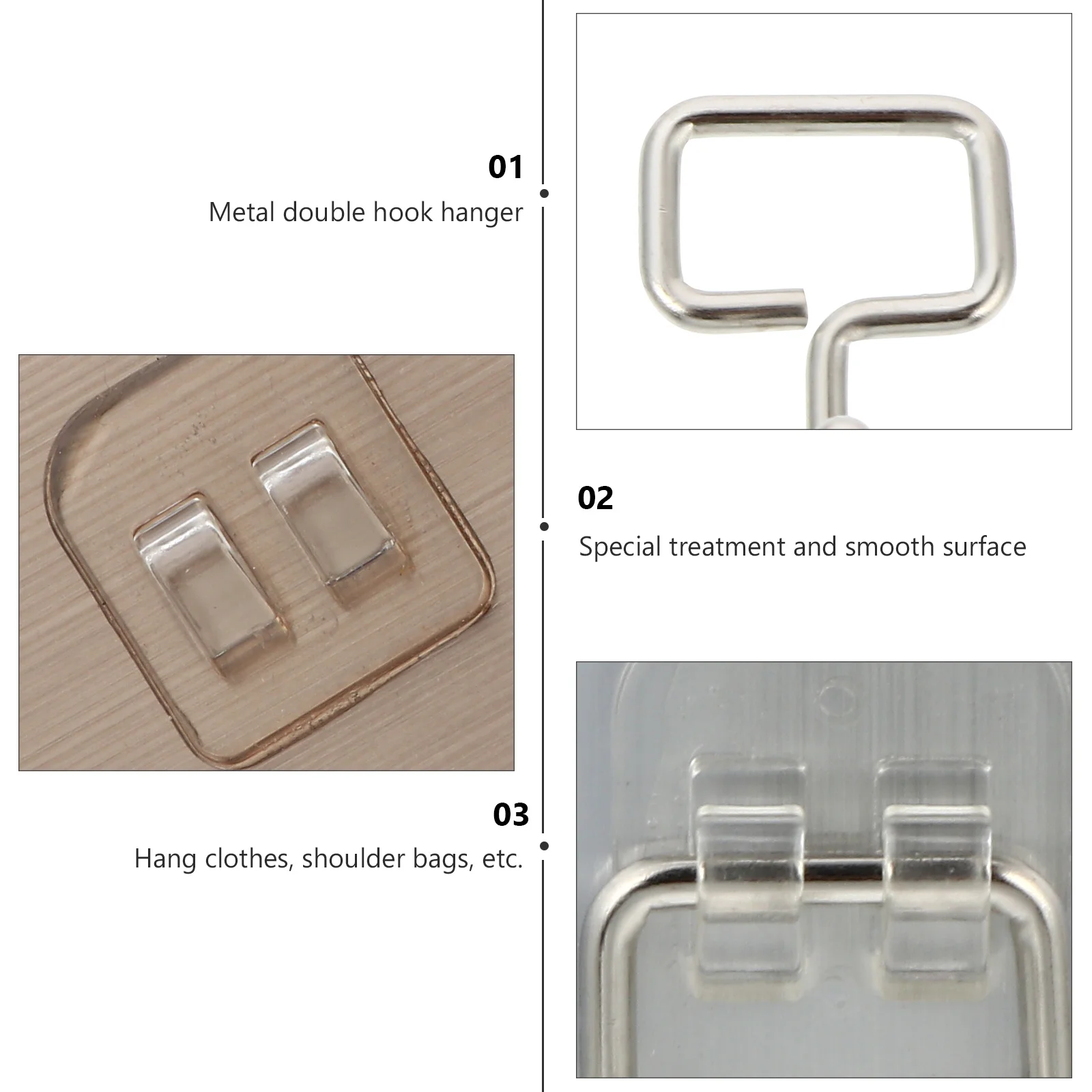 10Pcs Punch Free Self Adhesive Hooks Stainless Steel Wall Hanger for Bathroom Kitchen Towels Robes Coats Hats Punch Free Hooks
10Pcs Punch Free Self Adhesive Hooks Stainless Steel Wall Hanger for Bathroom Kitchen Towels Robes Coats Hats Punch Free Hooks