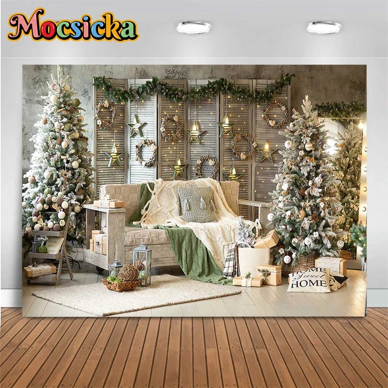 Mocsicka Christmas Wreath Decoration Photography Background Xmas Tree Sofa Pillow Blanket Star Lights Gifts Photo Backdrop Props
Mocsicka Christmas Wreath Decoration Photography Background Xmas Tree Sofa Pillow Blanket Star Lights Gifts Photo Backdrop Props
