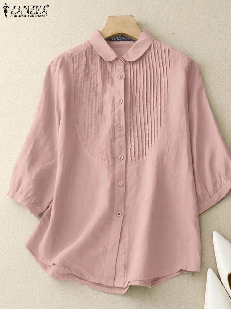 ZANZEA Summer Elegant Shirts Women Half Sleeve Tops Tunic Elegant Solid Work OL Blouse Lapel Neck Buttons Blusas Loose Chemise
ZANZEA Summer Elegant Shirts Women Half Sleeve Tops Tunic Elegant Solid Work OL Blouse Lapel Neck Buttons Blusas Loose Chemise
