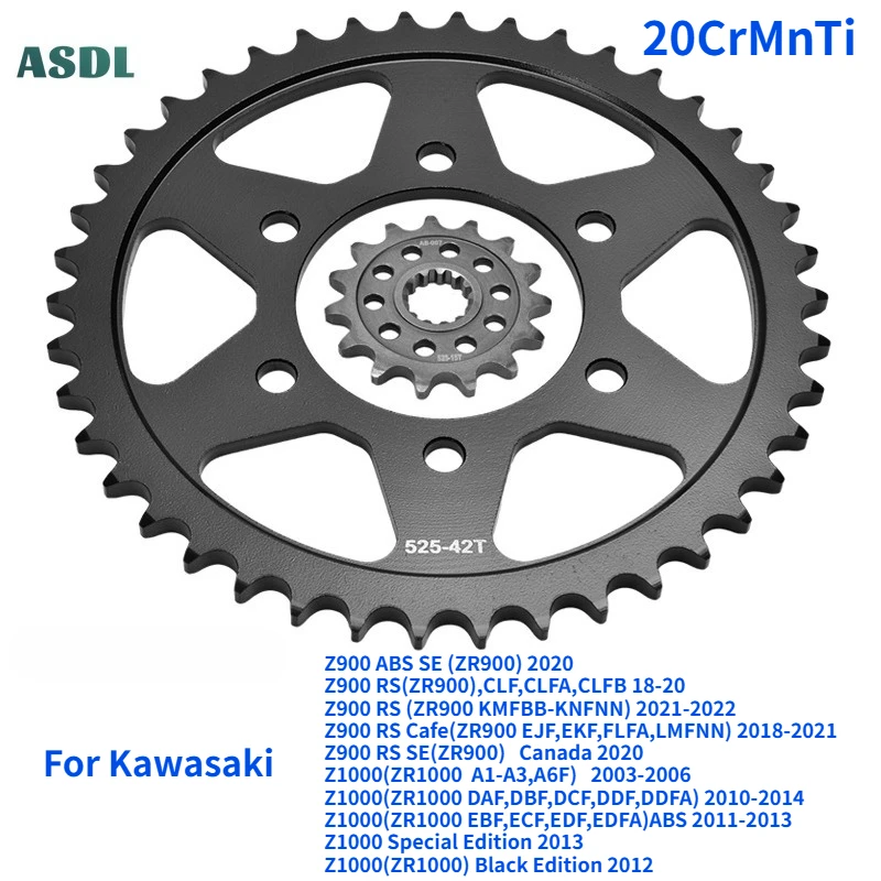 Motorcycle Front Rear Sprocket 525 42T 15T For Kawasaki Z900 ABS SE ZR900 Z900 RS Cafe SE Z1000 ZR1000 A1-A3 A6F DAF DDF Edition
Motorcycle Front Rear Sprocket 525 42T 15T For Kawasaki Z900 ABS SE ZR900 Z900 RS Cafe SE Z1000 ZR1000 A1-A3 A6F DAF DDF Edition