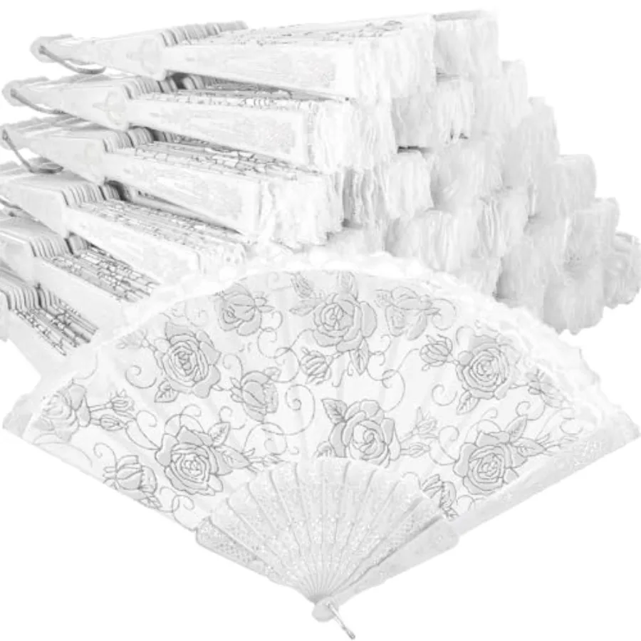 Yalikop 100 Pieces Rose Lace Floral Hand Fans Retro Elegant Chinese Folding Fan White Vintage Bridal Handheld Dancing Fan Props
Yalikop 100 Pieces Rose Lace Floral Hand Fans Retro Elegant Chinese Folding Fan White Vintage Bridal Handheld Dancing Fan Props