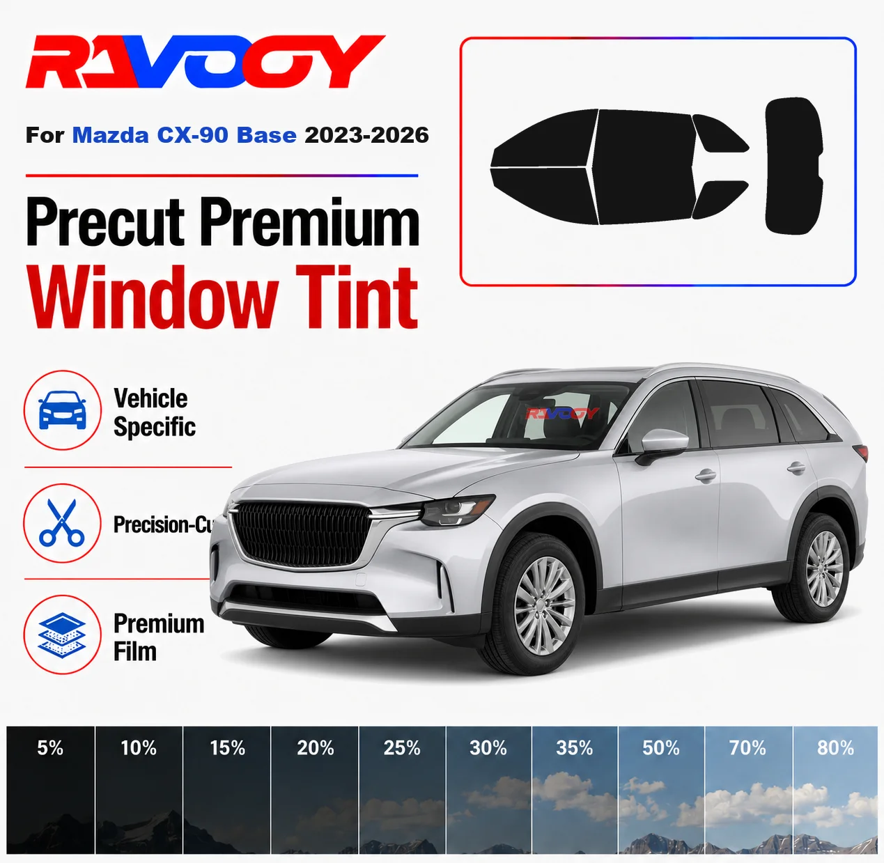Premium Precut Window Tint Kit Front Rear Windows Rear Windshield For Mazda CX-90 Base 2023-2026 Complete Set Nano Ceramic Film
Premium Precut Window Tint Kit Front Rear Windows Rear Windshield For Mazda CX-90 Base 2023-2026 Complete Set Nano Ceramic Film