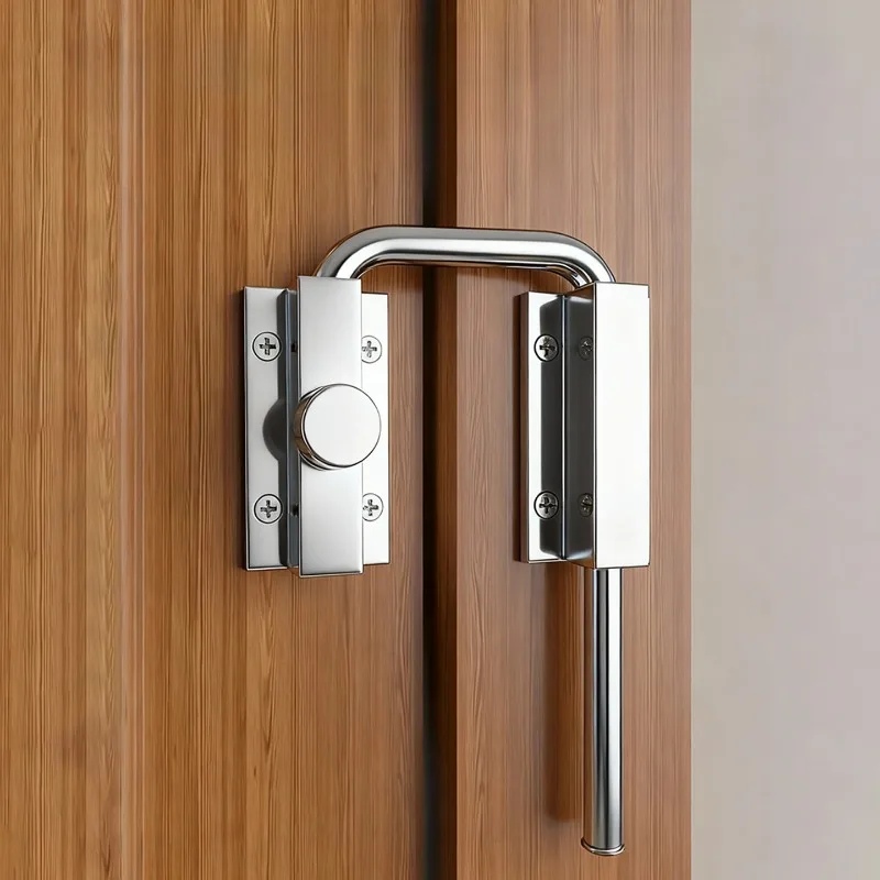 1PCS with a lock Stainless Steel Door Latch Lock Silver,Black 90/180 Degree Gate Latch Safety Thickened Door Buckle Fences
1PCS with a lock Stainless Steel Door Latch Lock Silver,Black 90/180 Degree Gate Latch Safety Thickened Door Buckle Fences