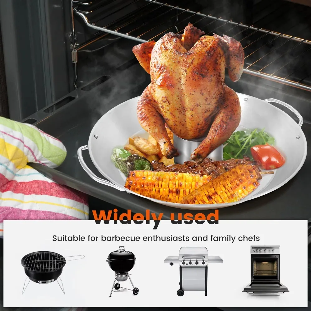 High Quality Stainless Steel Grilled Chicken Holder Easy To Clean Circular Chicken Roaster Pan Support Frame Barbecue Rack BBQ
High Quality Stainless Steel Grilled Chicken Holder Easy To Clean Circular Chicken Roaster Pan Support Frame Barbecue Rack BBQ