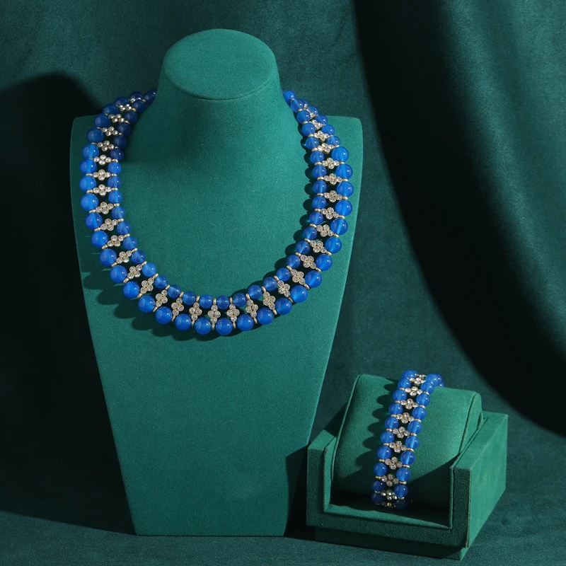 Vintage Blue Glaze Jewelry Sets Layered Size Beaded Necklace Bracelet Rhinestone Luxury Designer Gift For Women Trending 2026
Vintage Blue Glaze Jewelry Sets Layered Size Beaded Necklace Bracelet Rhinestone Luxury Designer Gift For Women Trending 2026