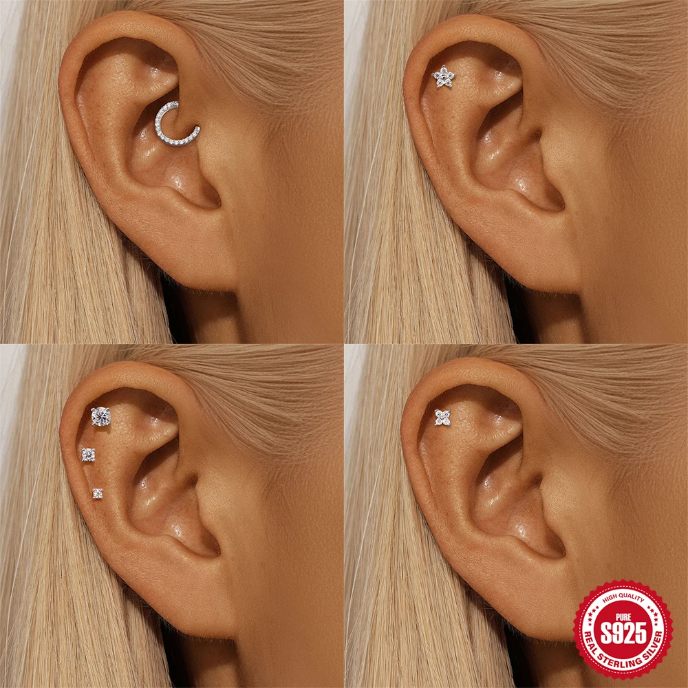 BOAKO 925 Sterling Silver Moissanite 2/3/4mm Round For Woman 1 Piece Flower Piercing Earrings Party Wedding Jewelry For Her
BOAKO 925 Sterling Silver Moissanite 2/3/4mm Round For Woman 1 Piece Flower Piercing Earrings Party Wedding Jewelry For Her