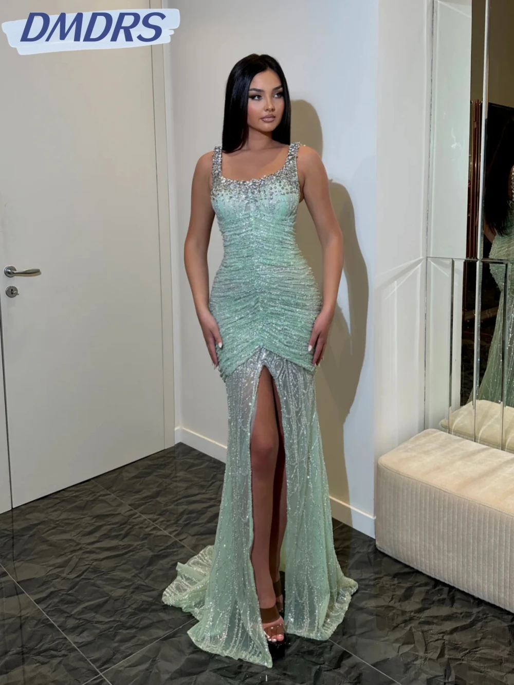 Luxury Embroidery Beaded Mermaid Long Evening Dress Sexy Strapless High Slit Wedding Party Gown Customized Dreamy Prom Dresses
Luxury Embroidery Beaded Mermaid Long Evening Dress Sexy Strapless High Slit Wedding Party Gown Customized Dreamy Prom Dresses