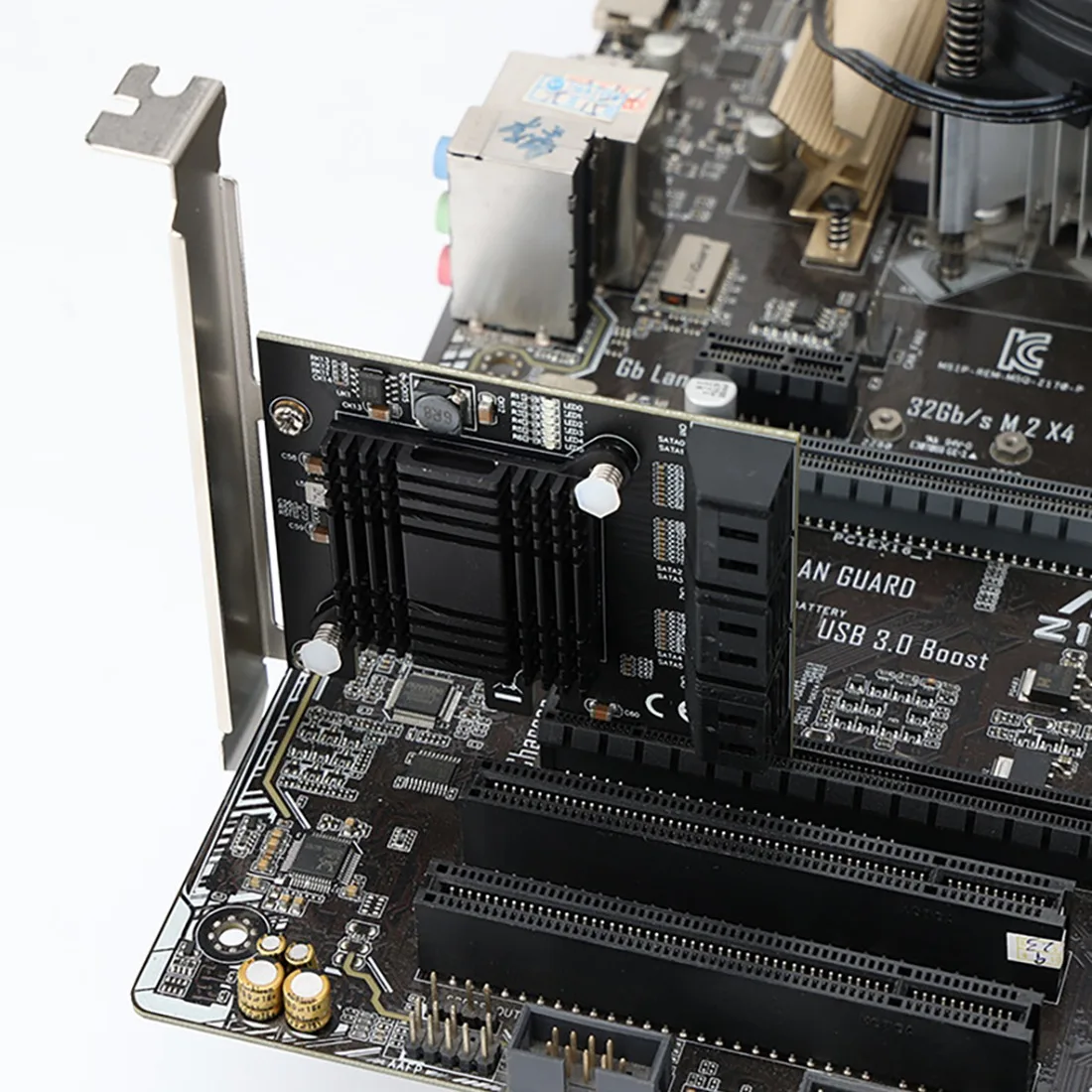 PCIEx4 to 6 Port SATA Expansion Card Supports 16T Hard Disk Card Expansion ASM1166
PCIEx4 to 6 Port SATA Expansion Card Supports 16T Hard Disk Card Expansion ASM1166