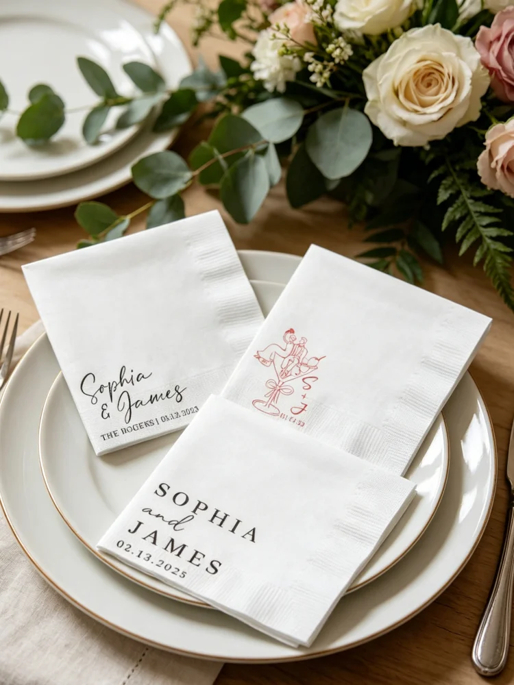 Custom Personalized Wedding Cocktail Napkins, Custom Printed Disposable Paper Napkins, Decor Supplies for Bridal Shower
Custom Personalized Wedding Cocktail Napkins, Custom Printed Disposable Paper Napkins, Decor Supplies for Bridal Shower