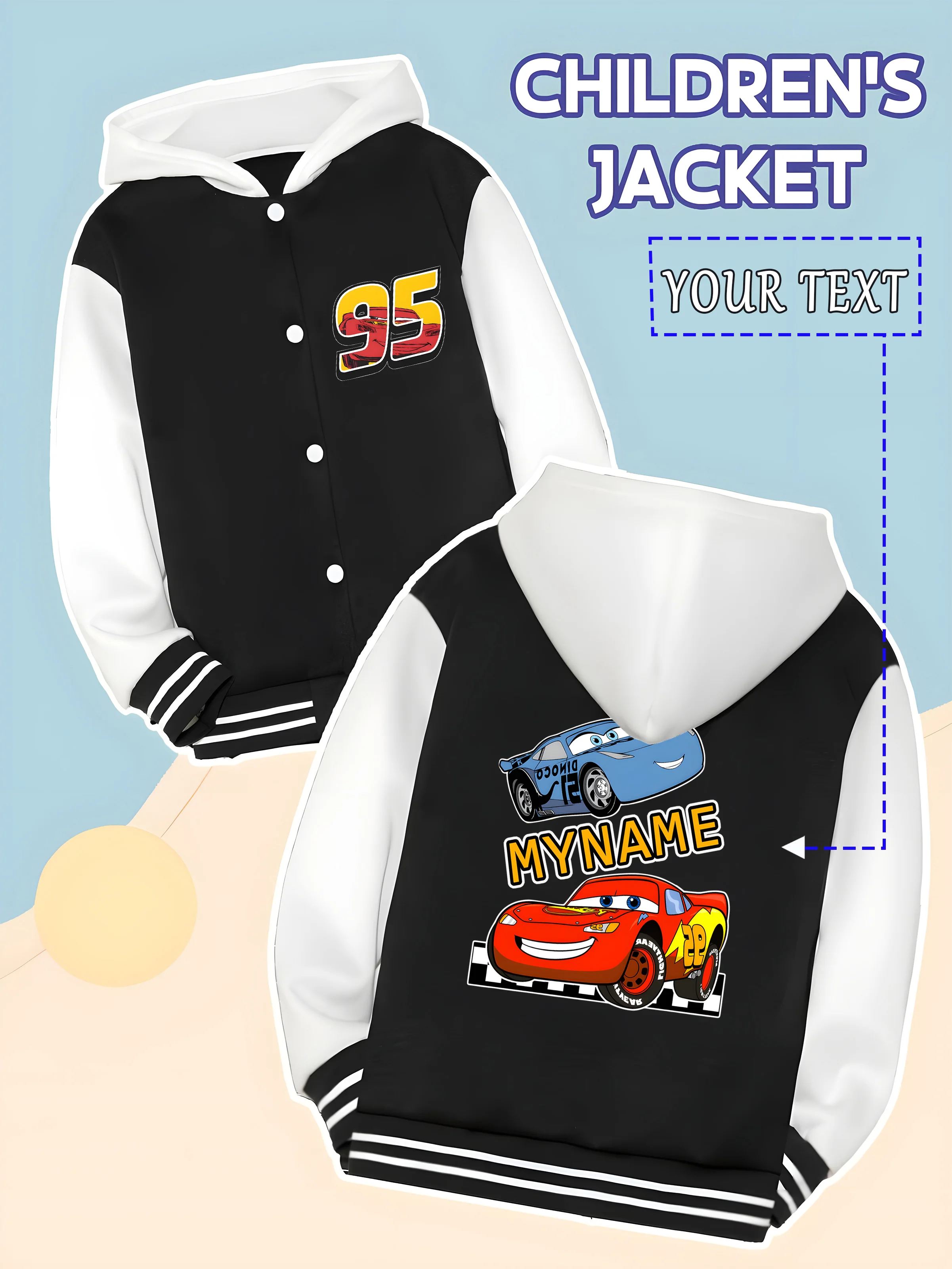MINISO Disney Boys Baseball Jacket - Cars Double Car Racing, McQueen + Cool Cars Team Up, Trendy Outings, Car-Themed Events, Sup 
MINISO Disney Boys Baseball Jacket - Cars Double Car Racing, McQueen + Cool Cars Team Up, Trendy Outings, Car-Themed Events, Sup