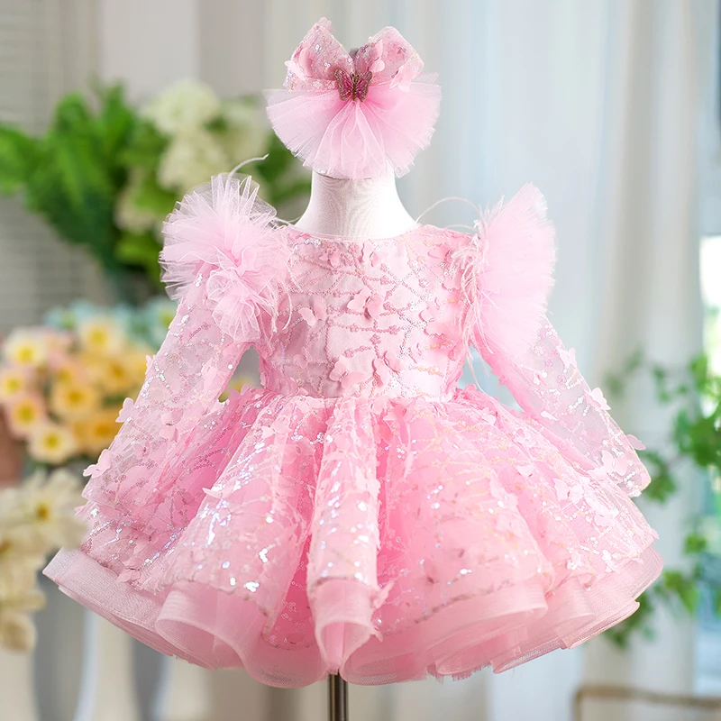 Pink Girl's Clothing Princess Dress Dress Elegant Show Canopy Long Tail Skirt Birthday Party Wedding Butterfly Dress with Head F
Pink Girl's Clothing Princess Dress Dress Elegant Show Canopy Long Tail Skirt Birthday Party Wedding Butterfly Dress with Head F