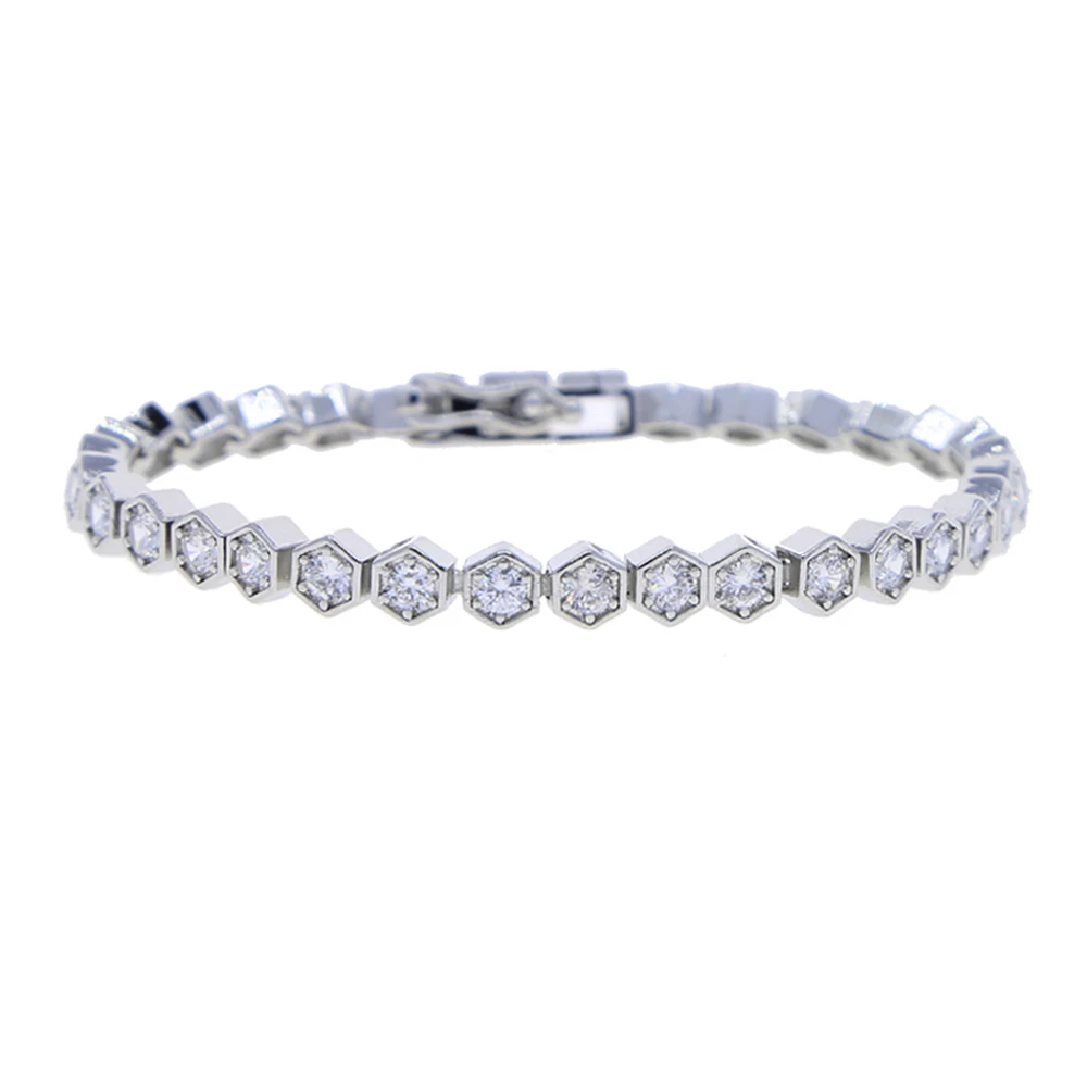 New Arrived Ice Out Bling 5A Cubic Zirconia Heart Shaped Tennis Chain Bracelet For Women Hexagon Bezel Heart CZ Fashion Jewelry
New Arrived Ice Out Bling 5A Cubic Zirconia Heart Shaped Tennis Chain Bracelet For Women Hexagon Bezel Heart CZ Fashion Jewelry