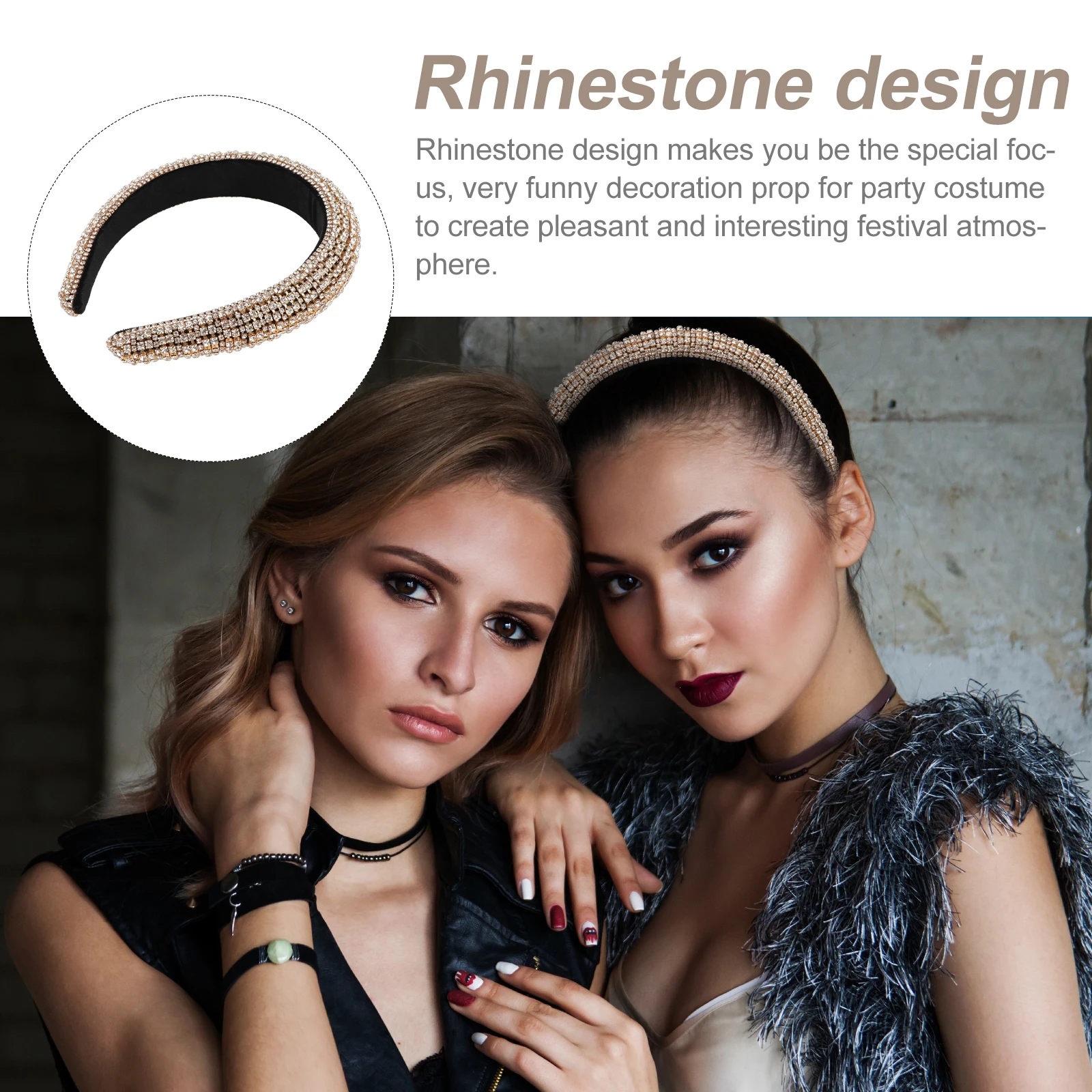 Rhinestone Ladies Headband Crystal Hair Hoop Durable Non Fading Lightweight Party Costume Prop Women Hair Accessories
Rhinestone Ladies Headband Crystal Hair Hoop Durable Non Fading Lightweight Party Costume Prop Women Hair Accessories