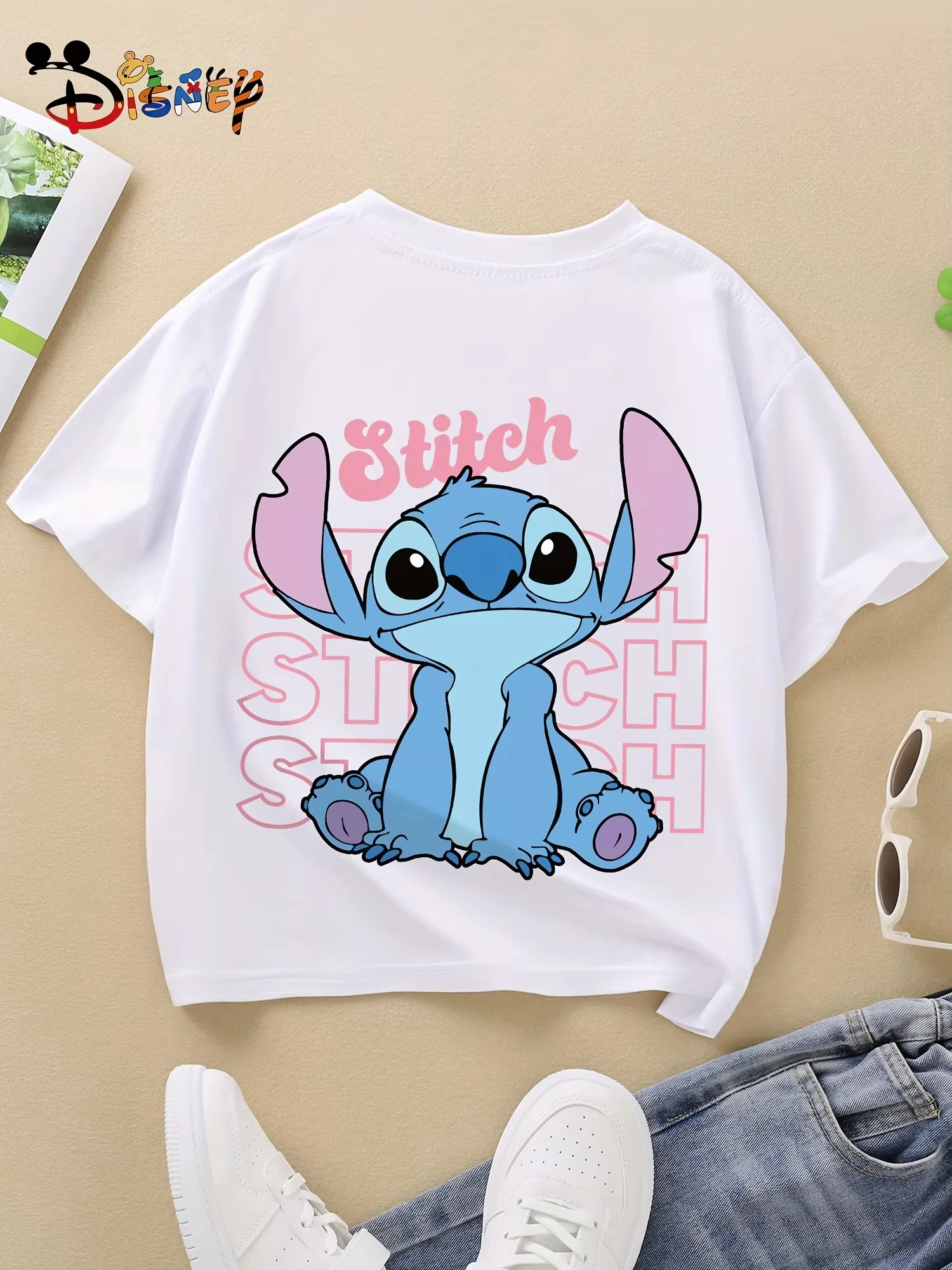 New Disney Stitch Print T-shirt Children's Daily Tops Suitable for The Whole Family Pure Cotton Round Neck Short Sleeve
New Disney Stitch Print T-shirt Children's Daily Tops Suitable for The Whole Family Pure Cotton Round Neck Short Sleeve