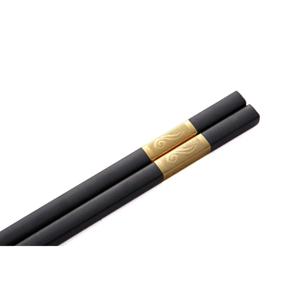 10 Pairs Golden Lattice Knot Chopsticks Black Stainless Steel Eco Friendly High Temperature Resistance Dishwasher Safe
10 Pairs Golden Lattice Knot Chopsticks Black Stainless Steel Eco Friendly High Temperature Resistance Dishwasher Safe
