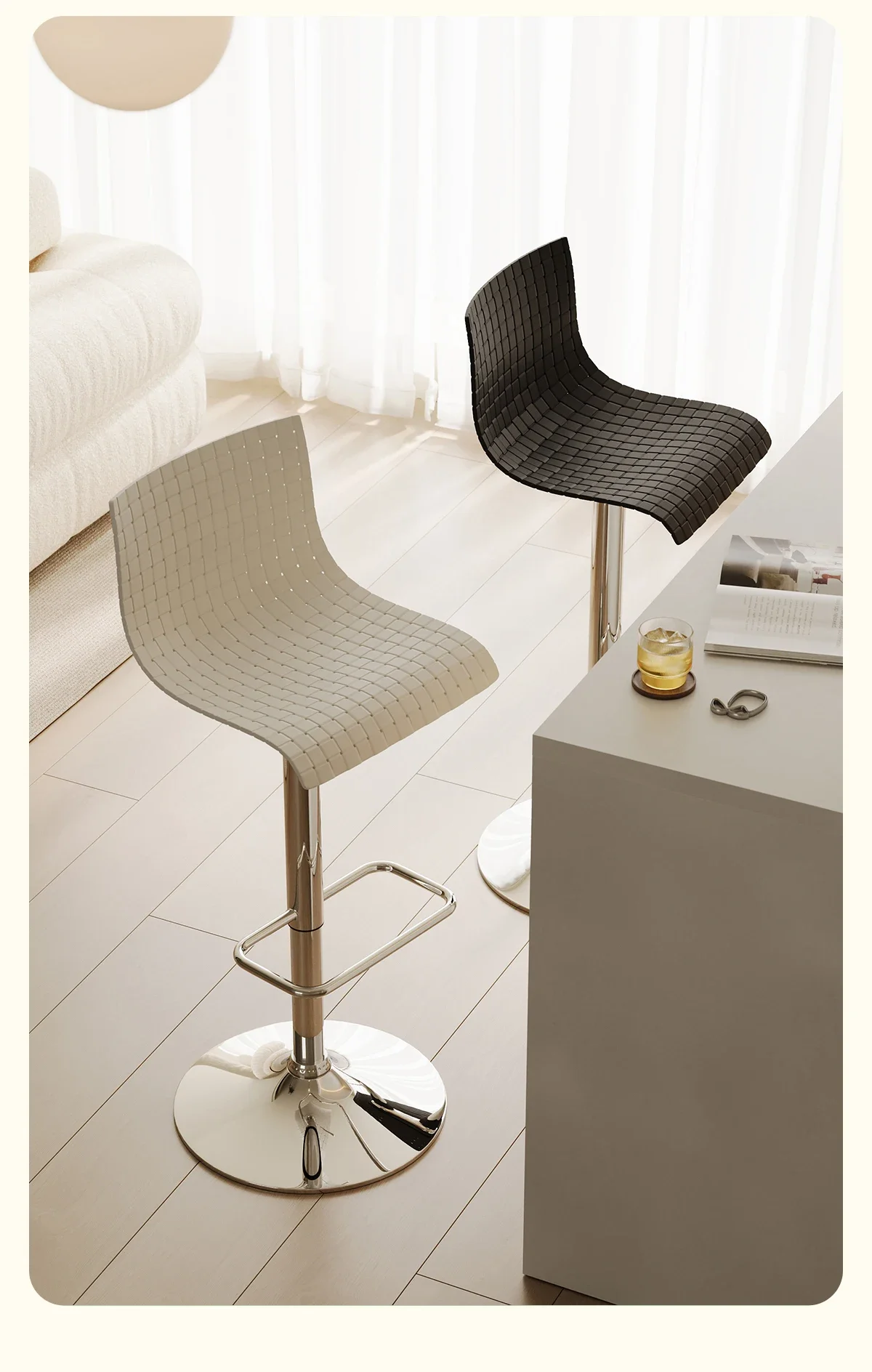 European Lifting and Rotating Home Bar Chair Height Adjustable Ergonomic Chair Luxury Bar Chair High Breakfast Stool Furniture
European Lifting and Rotating Home Bar Chair Height Adjustable Ergonomic Chair Luxury Bar Chair High Breakfast Stool Furniture
