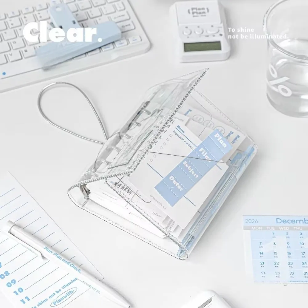 Portable A7 Refillable Notebook Tri-Fold PVC Loose Leaf Notebook Clear Thin Accordion Journal for Students
Portable A7 Refillable Notebook Tri-Fold PVC Loose Leaf Notebook Clear Thin Accordion Journal for Students