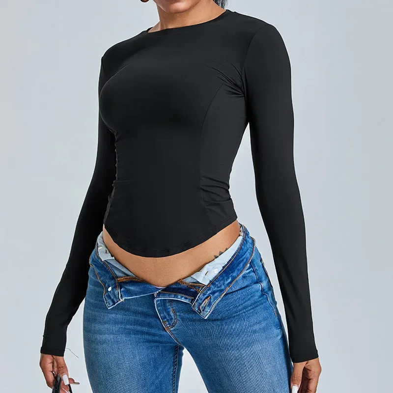 Slim Thin Yoga Clothing Tops Women Solid Color Tight Running Sports Long-sleeved T-shirt Breathable Quick Dry Fitness Clothing
Slim Thin Yoga Clothing Tops Women Solid Color Tight Running Sports Long-sleeved T-shirt Breathable Quick Dry Fitness Clothing
