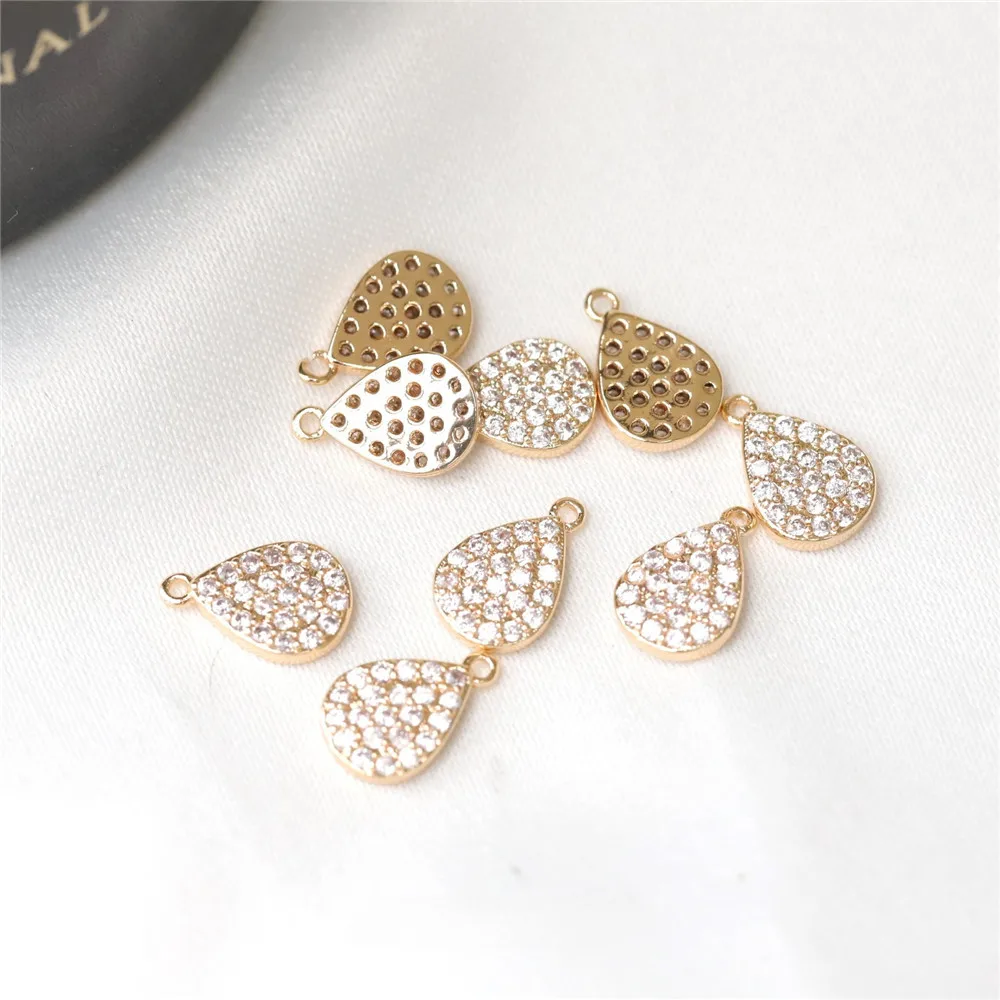 Copper-plated Real Gold Exquisite Full Diamond Water Drop Pendant Earrings DIY Necklace Bracelet Handmade Charm Accessories
Copper-plated Real Gold Exquisite Full Diamond Water Drop Pendant Earrings DIY Necklace Bracelet Handmade Charm Accessories
