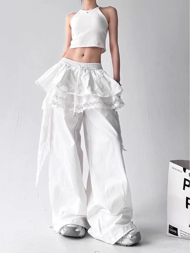 KUSAHIKI Safari Style Casual Pants for Women Spring Summer of 2025 New Spliced Lace Long Trousers
KUSAHIKI Safari Style Casual Pants for Women Spring Summer of 2025 New Spliced Lace Long Trousers