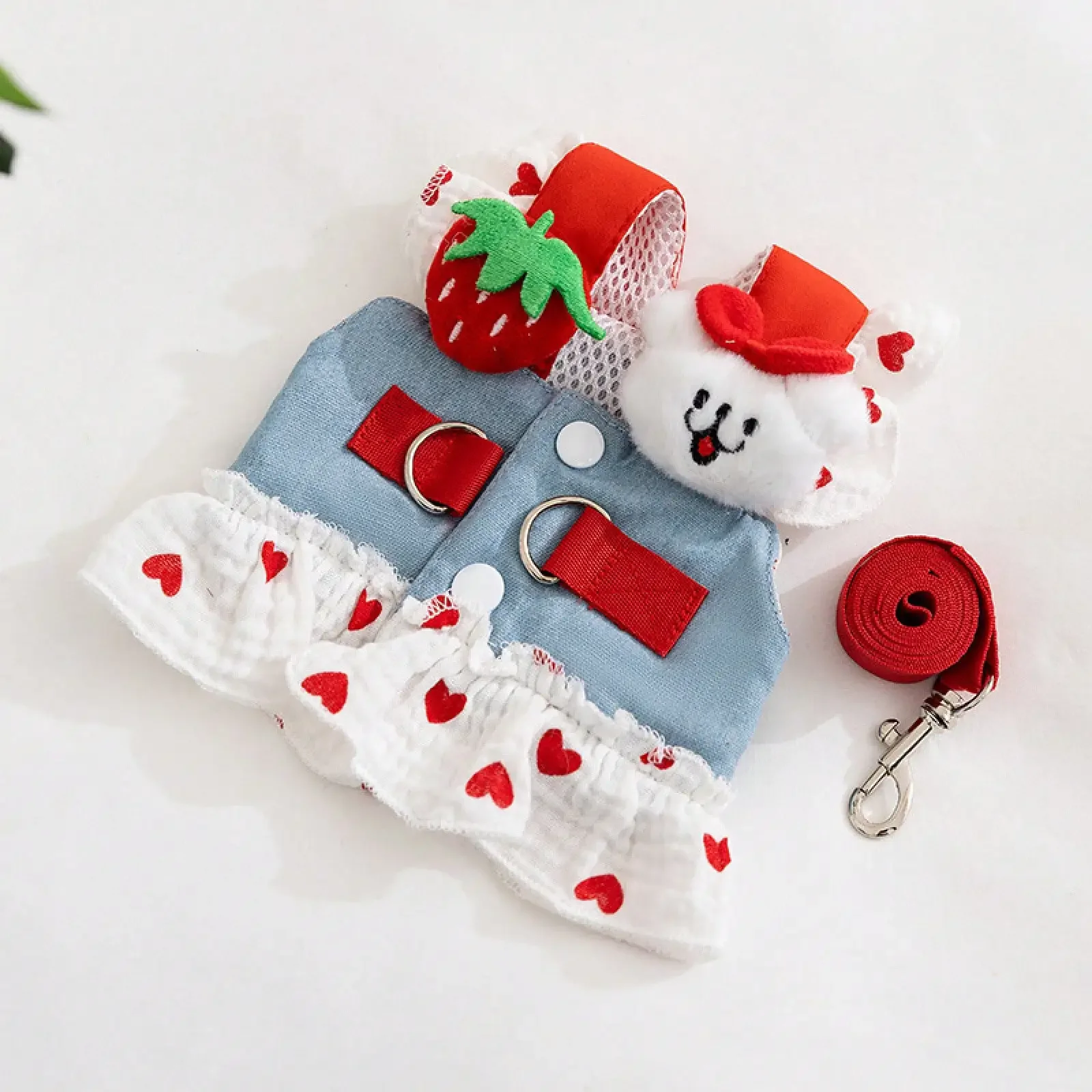 New 2026 Cute Strawberry Puppy Leash Dress For Spring And Summer, Lightweight Pet Clothes For Teddy, Bichon, Small And Medium-Sized Dogs, And Cats
New 2026 Cute Strawberry Puppy Leash Dress For Spring And Summer, Lightweight Pet Clothes For Teddy, Bichon, Small And Medium-Sized Dogs, And Cats