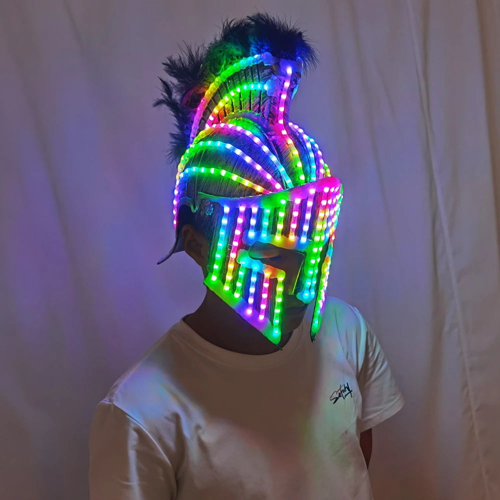 LED Medieval Knight Gladiator Helmet Spartan Mask Roman Warrior Greek Costume Helmet Glowing Robot Suit Party Costume
LED Medieval Knight Gladiator Helmet Spartan Mask Roman Warrior Greek Costume Helmet Glowing Robot Suit Party Costume