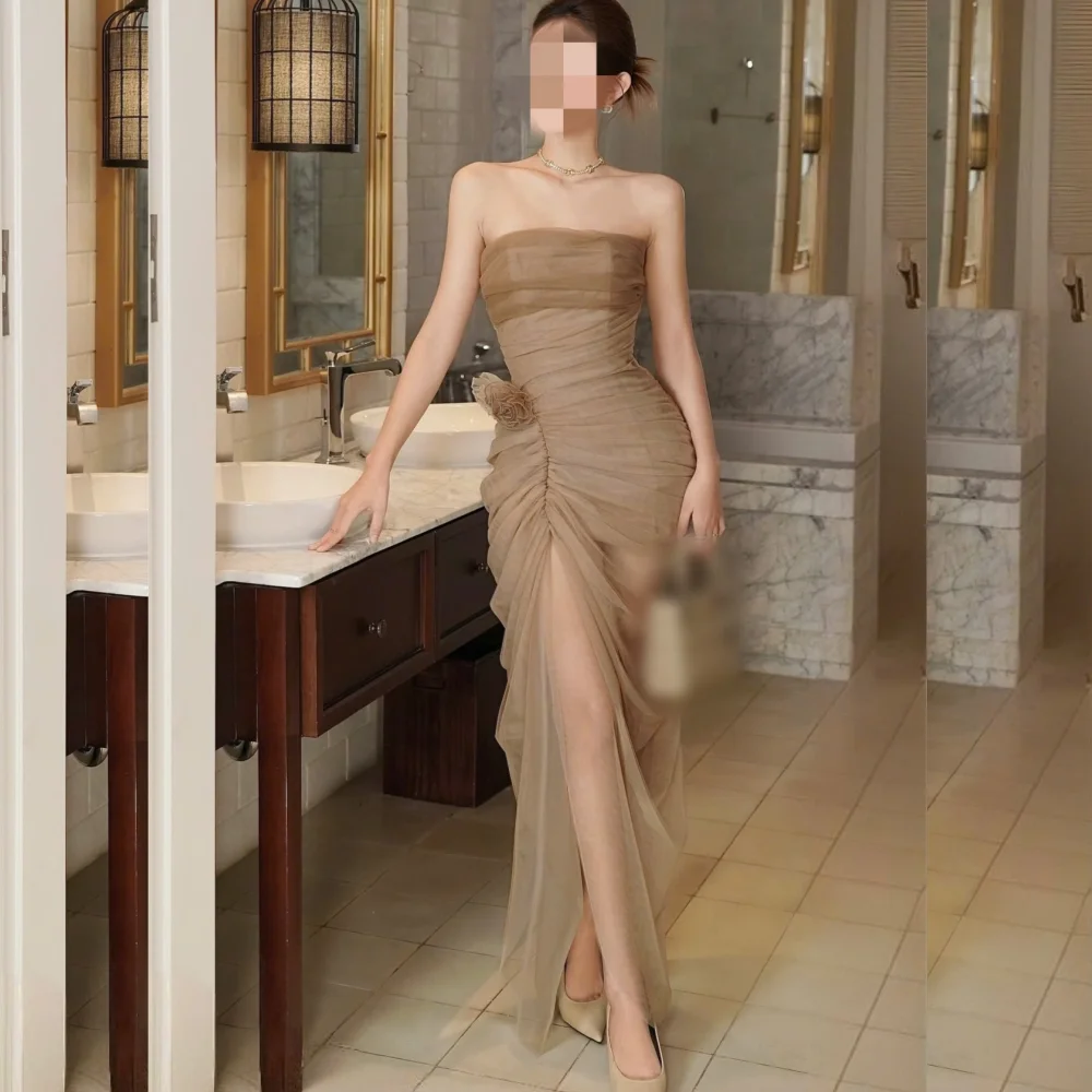 Customized Classic Exquisite Net Flower Pleat Trumpet Strapless Midi Dresses Bespoke Occasion High Quality
Customized Classic Exquisite Net Flower Pleat Trumpet Strapless Midi Dresses Bespoke Occasion High Quality
