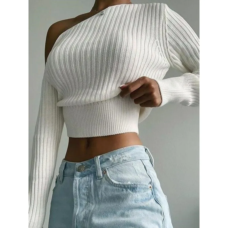 Off-Shoulder Women's Sweater Cross-Border Knitted Top Shoulder Bared Spring Fashion Ladies' Knitwear Other Details
Off-Shoulder Women's Sweater Cross-Border Knitted Top Shoulder Bared Spring Fashion Ladies' Knitwear Other Details