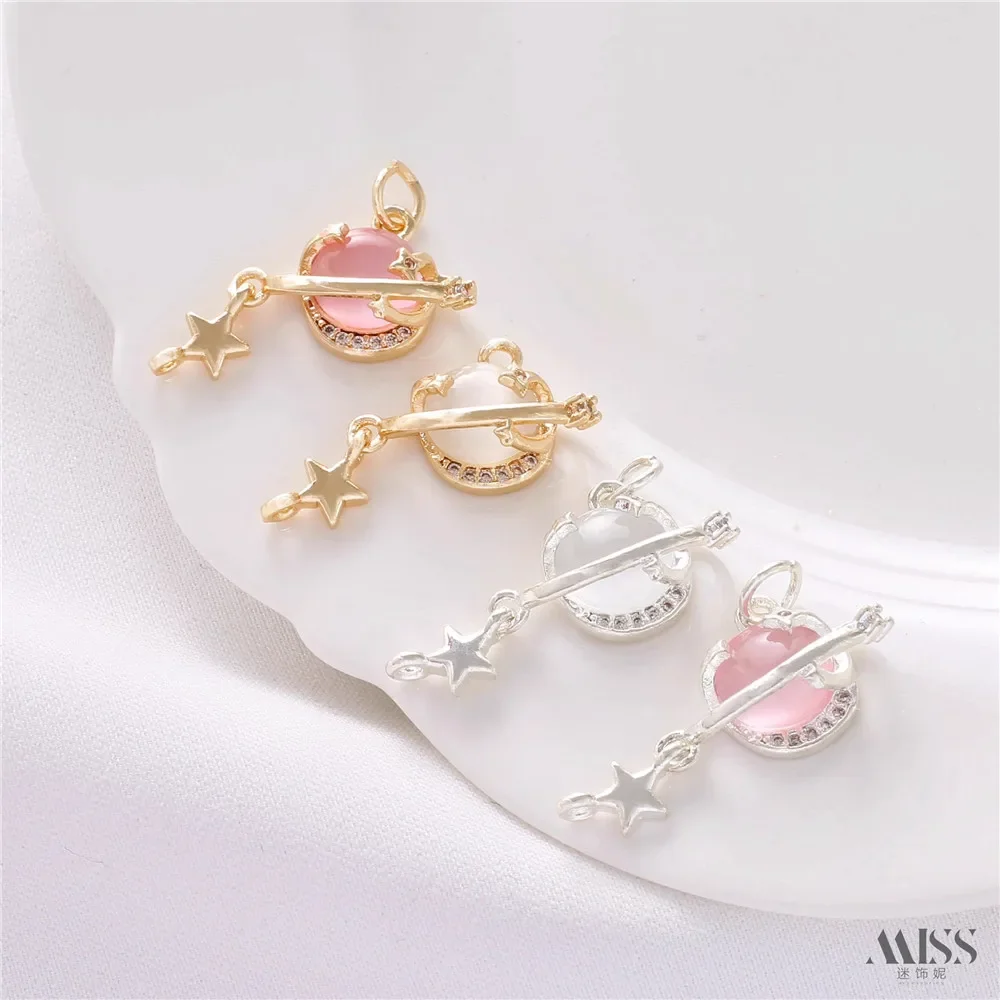 14K Gold Inlaid Opal Zircon Star Moon Universe Planet DIY Bracelet Necklace Earrings Accessories
14K Gold Inlaid Opal Zircon Star Moon Universe Planet DIY Bracelet Necklace Earrings Accessories