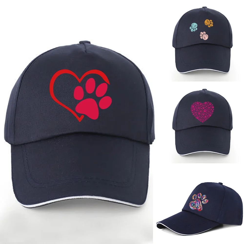 Summer Baseball Caps Male Female Pure Cotton Snapback Hats Dark Blue Footprints Print Casual Sport Hats Sunscreen Visors Hats
Summer Baseball Caps Male Female Pure Cotton Snapback Hats Dark Blue Footprints Print Casual Sport Hats Sunscreen Visors Hats